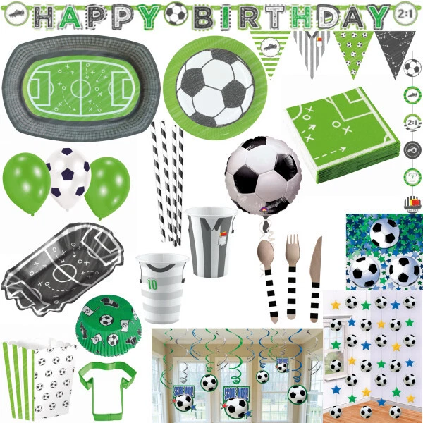 Kit Decorazioni Per Feste Di Calcio 50 Pezzi – Piatti E Tovaglioli A Tema, Compleanno E Super Bowl
