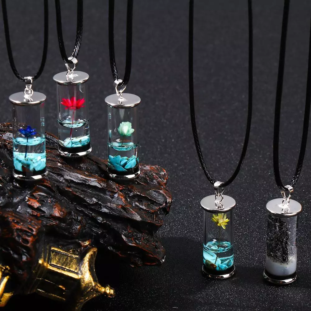 Crystal on sale vial necklace