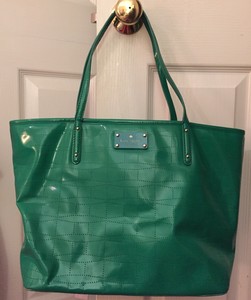 Kate Spade Green Perforated Patent Pvc Tote Per Handbag Ebay Image Is Loading Kate Spade Green Perforated Patent Pvc Tote Per