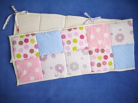 Homemade Patchwork Quilted Cot Bumper Handmade, Handpieced Homemade Patchwork Quilted Cot Bumper Handmade, Handpieced
