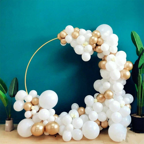 2M Round Hoop Balloon Arch Backdrop Flower Gold Display Stand Frame Wedding New - Picture 8 of 10