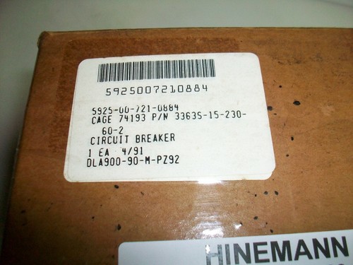 HINEMANN 15 A. 3P 230 V. Ac. CIRCUIT BREAKER 3363S-15-230-60-2 - Picture 6 of 6