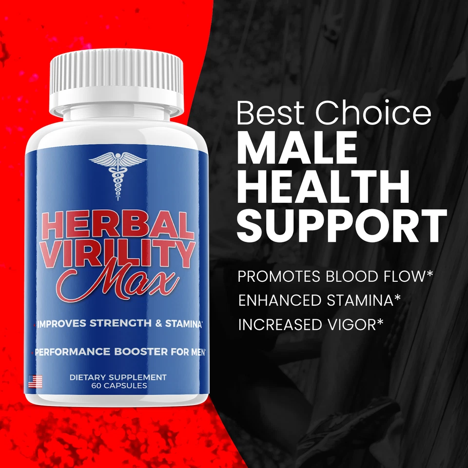 (3 Pack) Herbal Virility Max Men Pills for Male Support & Energy (180 Capsules)  - Image 4 of 4