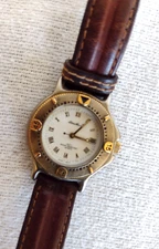 VTG EDDIE BAUER Women's WATCH V102 LEATHER BAND NEW BATTERY Wtr Resistant