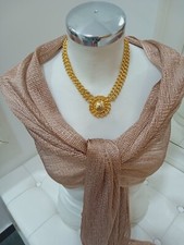 STOLA filo Laminato foulard oro rosa antico dorato coprispalle Luccicante