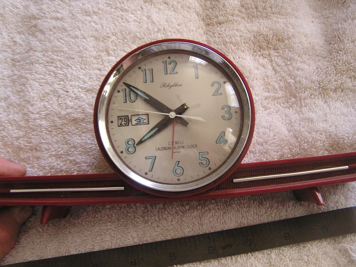 Rhythm(リズム時計) ALARM 2 JEWELS カチカチ置き時計 Rhythm 2 Jewels Japan Space age retro alarm clock 1970's