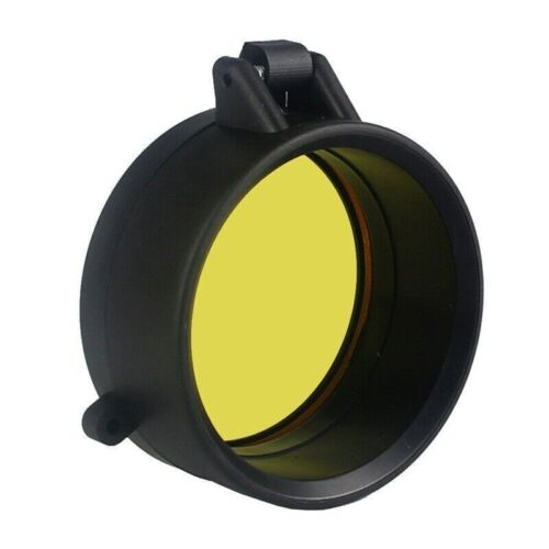 Outdoor Hunting Rifle Scope Cover Flip Up Yellow Cap Open Objective Lens Eye - Picture 16 of 39