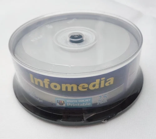 InfoMedia  Blu-ray Disc 25* Spindle - 50GB 6X BD-R DL - 2010 Wide Printable - Picture 5 of 9