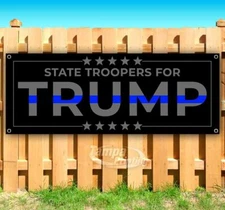 STATE TROOPERS FOR TRUMP Advertising Vinyl Banner Flag Sign USA ELECTION MAGA