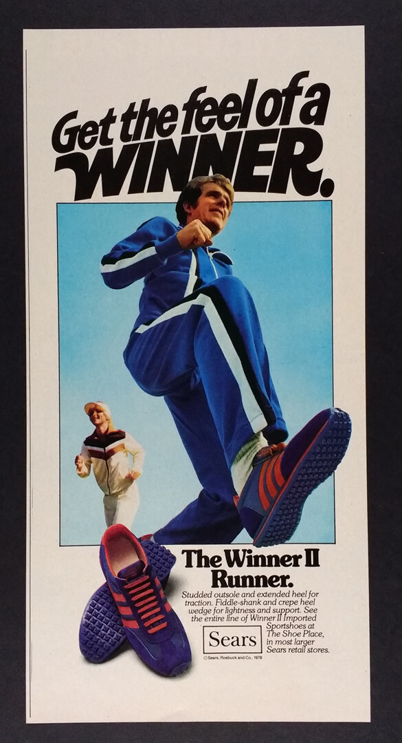 1978 Sears The Winner II Runner Running Shoes vintage print Ad