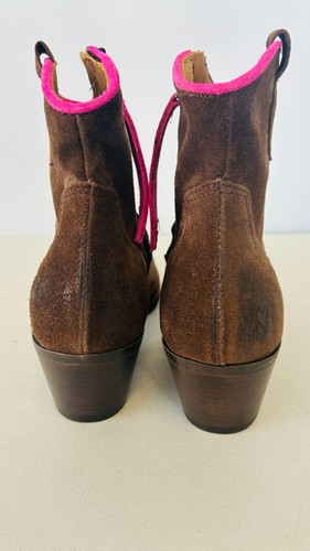 Cordani Cowboy Boots Booties Low Brown Pink Suede Sz 38 - Picture 2 of 9