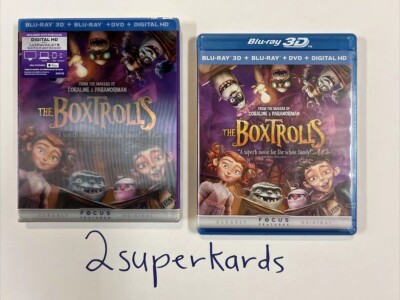 The Boxtrolls 3D Blu-ray+DVD Sealed w/ VG lenticular slipcover OOP - Ships Boxed