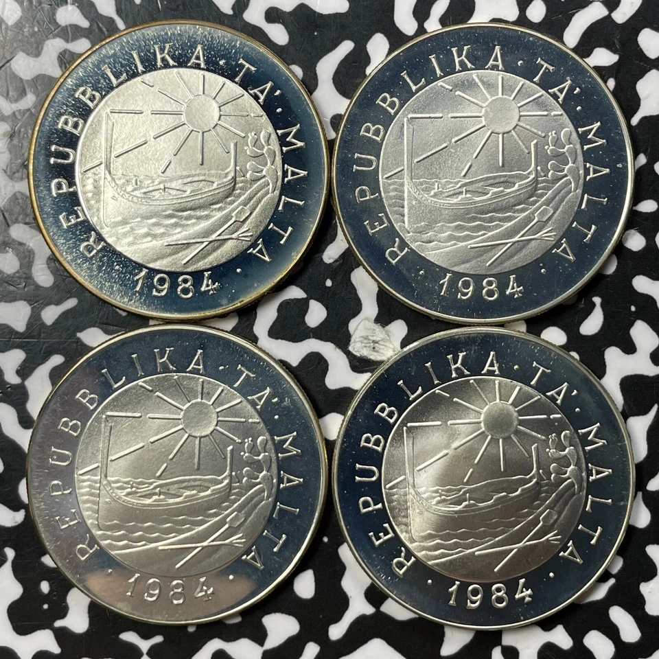 (1984-86) Malta 4x Coin Maritime History Mint Set Lot#A9900 Silver! With Case - Image 2 of 4