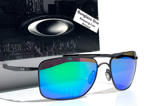 NEW Oakley GAUGE 8 62mm Matte Black POLARIZED Galaxy Jade Mirror Sunglass 4124 - Picture 7 of 20