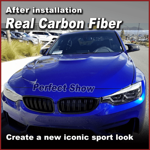 2xRHD Carbon Fiber Side Mirror Cover Caps Add-on For BMW F80 M3 F82 F83 M4 14-20 - Picture 2 of 14