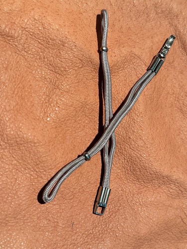 Light grey 2mm cord 1-hole lug ladies vintage watch band 1940s white rolled gold - Picture 1 of 6