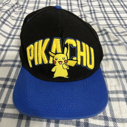 Pikachu Black/Blue/Yellow Adult Snap Back Baseball Hat Cap - Picture 2 of 7