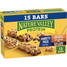 Nature Valley Protein Granola Bars, Snack Variety Pack, Chewy Bars, 15 Ct,21.3oz