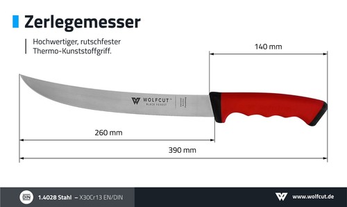 Metzgermesser-Set 3-tlg.-Zerlegemesser 26 cm,2x Ausbeinmesser 15 cm SoftGrip - Picture 5 of 5
