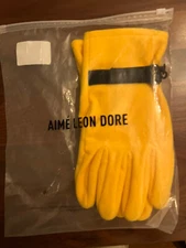 Aime Leon Dore ALD Yellow Fleece Gloves Men’s Size Large / XL Soft Glove