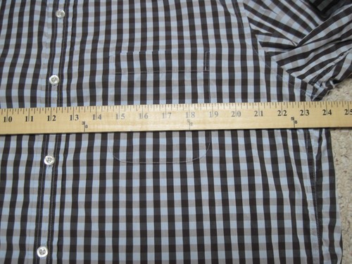 Lincs DC & CO Mens XL Button Up Check Long Sleeve Shirt Brown Blue - Picture 7 of 9