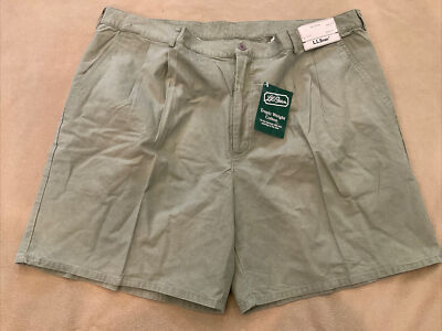 LLBean shorts 44W mens Green cotton tropic weight new vintage Flaw