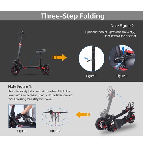 Electric Scooter 48v 1200W For Adult 11"Off Road Fat Tires Fast Speed USA MAX Wq - Picture 12 of 16