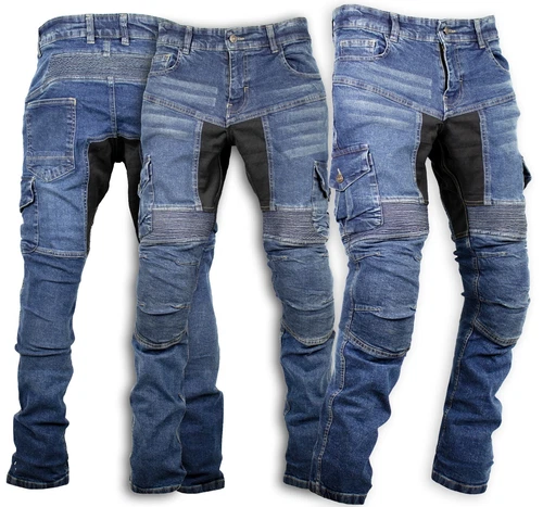 Mens Motorcycle Jeans Biker Jeans Cargo Blue With Protectors Biker Jeans Motorbike