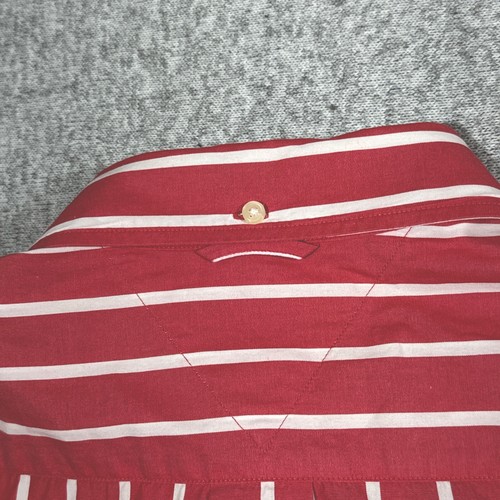 Vintage Tommy Hilfiger Men’s Red Striped Short Sleeve Button Down Shirt Size XL - Picture 6 of 10