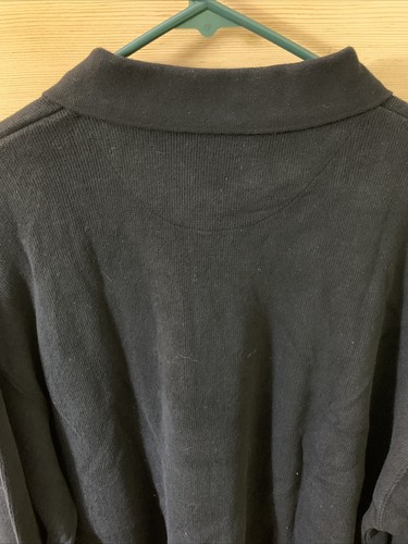 John Ashford NWT XL Long Sleeve Pull Over Mens Black Polo Shirt - Picture 9 of 11