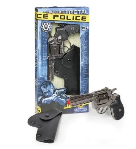Gonher Colt Detective Style Toy Diecast Cap Gun Revolver with Holster 433/0