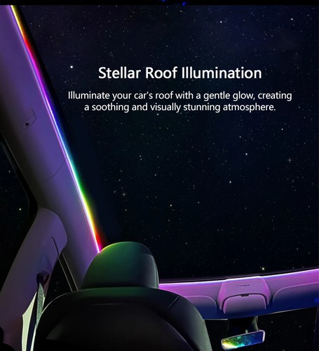 Für Tesla Model Y 3 Auto Dachfenster Ambientelicht Auto Schiebedach Streamer Licht - Bild 17 von 21