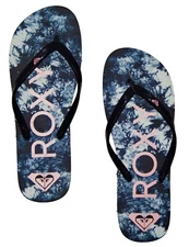 ROXY MELON III Flip Flops Thongs Navy/Pink Pool Sandals Women's 6, 7, 8, 9 or 10