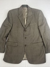 Lauren Ralph Lauren Houndstooth Mens 3-Button Blazer Size 40R Lambs Wool