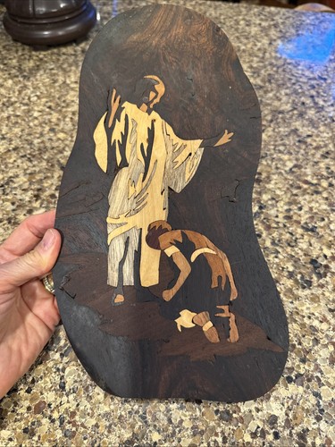 Stunning Jesus healing a leper - in Italian Style Christian marquetry - Picture 9 of 13