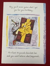 Funny Blue Mountain Arts Birthday card 507 Chocolate bar