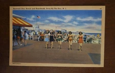 Vintage Postcard - Norwood Avenue Beach and Boardwalk.  Avon-By-The Sea