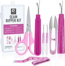 Seam Ripper Kit 7 Pcs - 1 Large, 1 Ergonomic, 2 Small Seam Rippers, Thread Cutte
