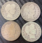 1908O, 1909D, 1909S, 1915 Barber Quarters
