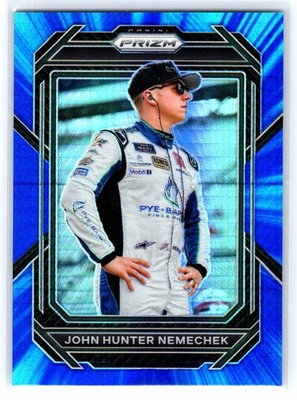 2023 Panini Prizm #31 John Hunter Nemechek Hyper Prizm Blue and Carolina Blue