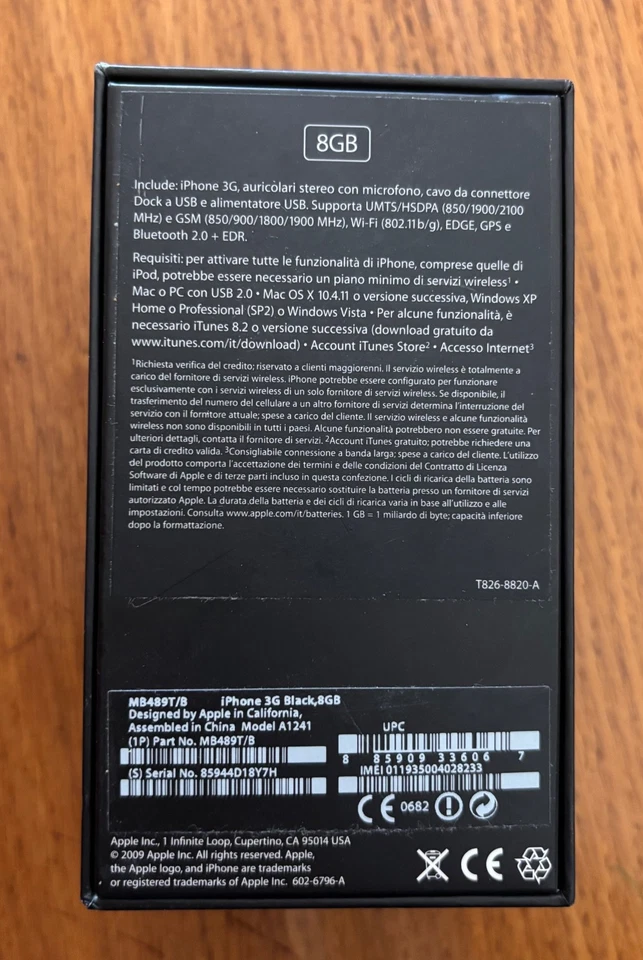 iPhone 3g 8gb black usato in ottime condizioni Model A 1241 - Immagine 2 di 4