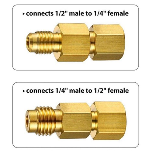 2pc/R12 To R134a Adapter/And R134a To R12 Adapter 1/4 Female Flare 1/2 Acme Male - Picture 23 of 23