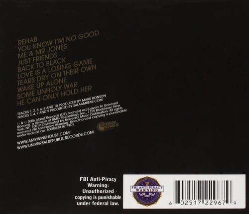 Amy Winehouse Back To Black Explicit Lyrics (CD) (US IMPORT) - Picture 3 of 3