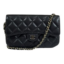 CHANEL Phone case Shoulder Bag Cross Body Caviarskin Chain used