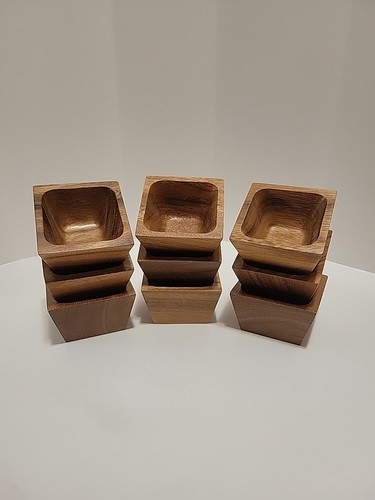 Lipper Acacia Prep Square Bowls 9 3"×3"×1.75" - Picture 2 of 10