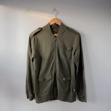 Military Style Cargo Brooklyn Industries Green Cotton Zip Up Soft Men's Jacket