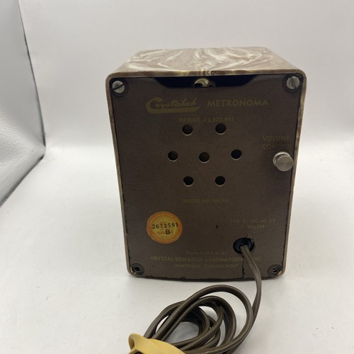 Art Deco BAKELITE Electric Metronome Crystalab Metronoma MP-100 Tested Working - Picture 8 of 11