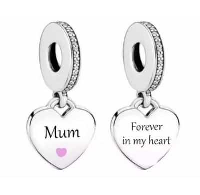 MAMA MEMORIAL CHARM FOREVER IN MY HEART ECHT   925 STERLING SILBER GESCHENK
