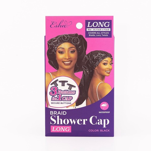 Esha Girl - Shower Cap for Extra Long Hair, Braids, Locs, Twists – Waterproof... - Picture 7 of 9