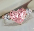 3.00 Ct Certified Heart Shape Natural Pink Diamond Ring VVS1 Rose Gold Finish